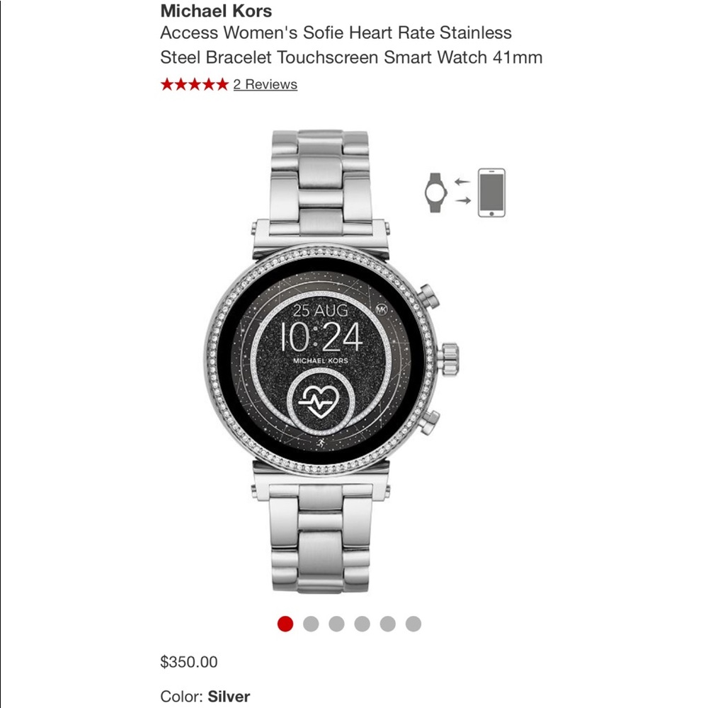 Silver Michael Kors smart watch